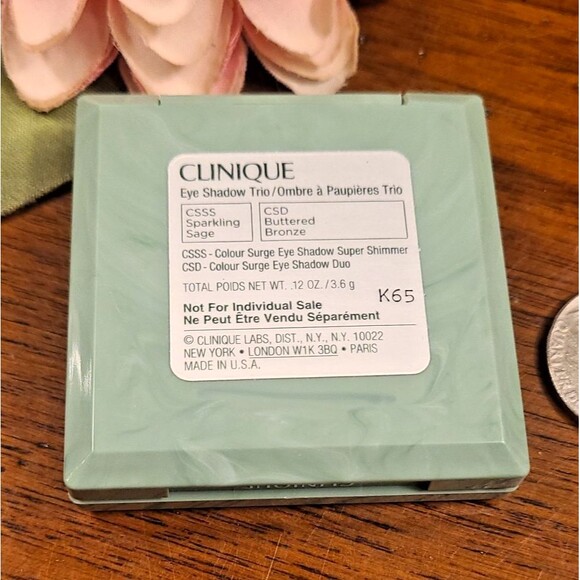 Clinique Eye Shadow Trio Sparkling Sage Buttered Bronze Travel Size .12 oz GWP - Picture 7 of 7